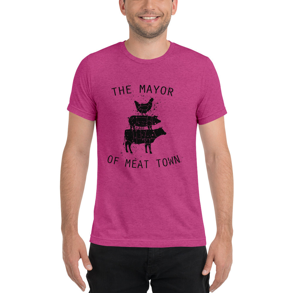 MAYOR OF MEAT TOWN - DISTRESSED STYLE Short sleeve t-shirt