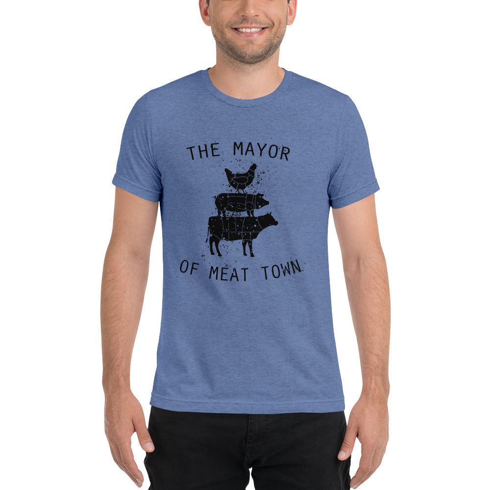 MAYOR OF MEAT TOWN - DISTRESSED STYLE Short sleeve t-shirt