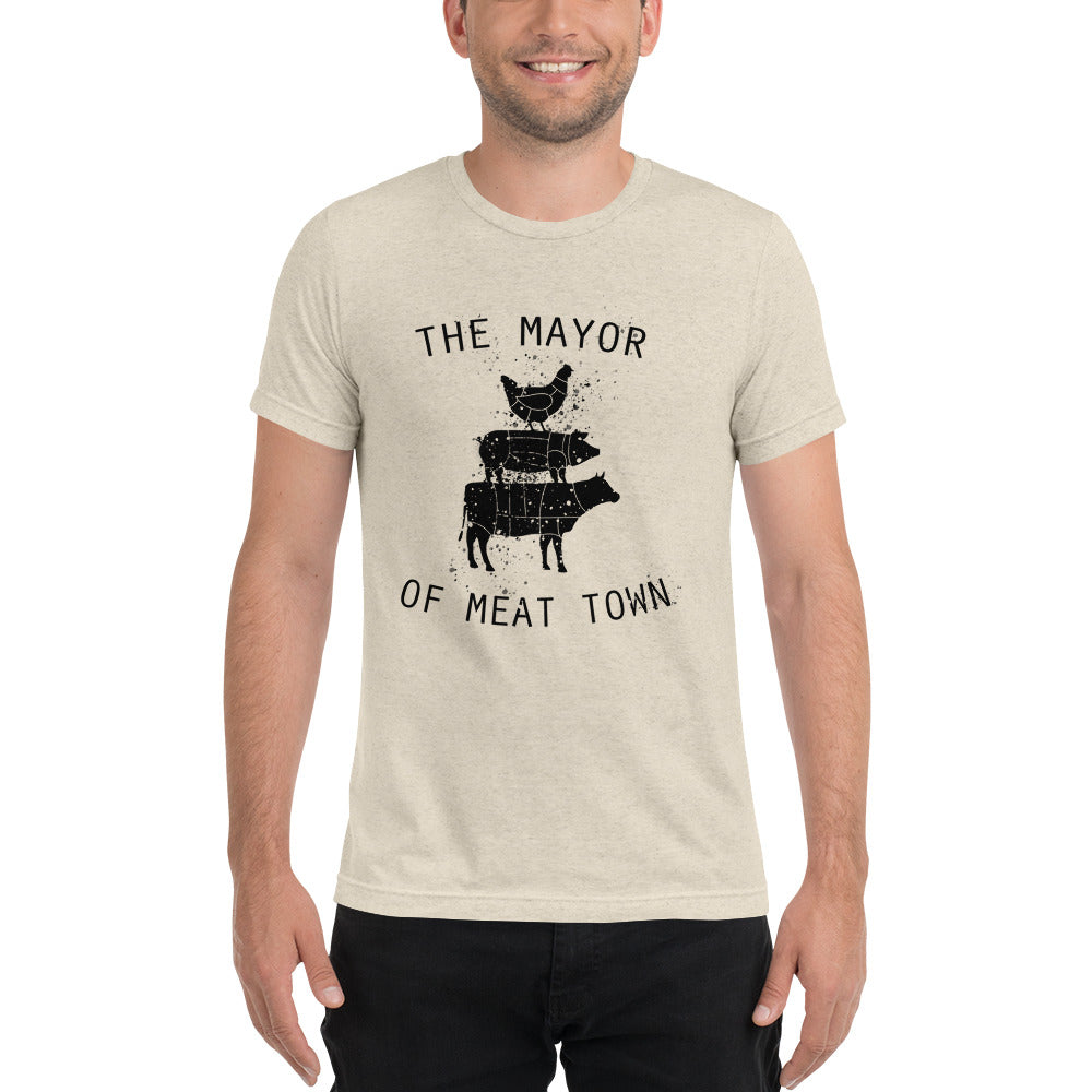 MAYOR OF MEAT TOWN - DISTRESSED STYLE Short sleeve t-shirt