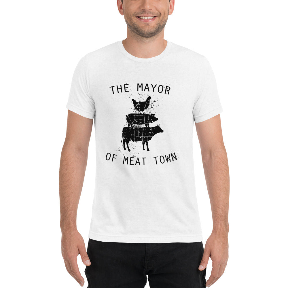 MAYOR OF MEAT TOWN - DISTRESSED STYLE Short sleeve t-shirt